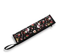 COEQINE Organiseur de couverts noir pour ustensiles de fête avec étui et sac à couverts portable, étanche, joli motif bonhomme de neige, accessoires de voyage portable