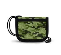 COEQINE Petit portefeuille à 3 volets pour homme avec fermeture éclair pour garçons de 8 à 10 ans avec lanière, camouflage vert