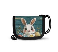 COEQINE Petit portefeuille pour petites filles de 6 à 8 ans avec cordon à suspendre autour du cou, anniversaire, rentrée scolaire, Œufs de lapin de dessin animé