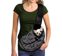 COEQINE Petit sac de transport portable pour chiens et chats mains libres en tissu doux pour promenades en plein air avec sangle réglable pour femme randonnée vélo
