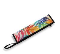 COEQINE Petite pochette à couverts de voyage de style hawaïen - 30 x 6,9 cm - Anti-fuite - En métal - Pour couteaux, fourchettes, cuillères - Pour pique-nique, déjeuner