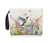 COEQINE Pochette de livre avec fermeture éclair - Esthétique - Motif colibris - Avec poche pour voyage, couverture de livre portable - Cadeau pour les amateurs de livres
