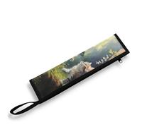 COEQINE Pochette réutilisable pour pailles de voyage avec poignées et fermeture éclair pour le travail, le camping en plein air, motif animal mignon