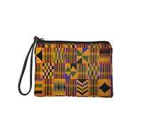 COEQINE Porte-monnaie pour femme avec fermeture éclair, petite pochette, mini sac fourre-tout, porte-cartes, organiseur, Style ethnique africain., Taille unique,