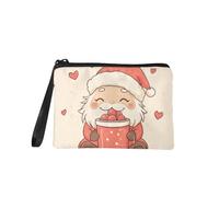 COEQINE Porte-monnaie pour femme - Petit portefeuille - Porte-cartes - Organisateur tendance et décontracté - Sac à main fourre-tout, Boba Père Noël beige lait, Pochette à monnaie