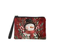COEQINE Porte-monnaie pour femme - Petit portefeuille - Porte-cartes - Organisateur tendance et décontracté - Sac à main fourre-tout, Décoration de Noël rouge bonhomme de neige, Pochette à monnaie