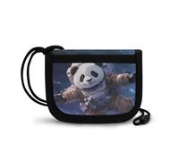 COEQINE Portefeuille à trois volets avec poche pour pièces de monnaie et cordon pour adolescents, garçons, petits garçons, Astronaute Animal Panda