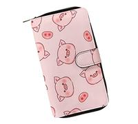 COEQINE Portefeuille animal mignon poulet long sac d'argent en cuir sac à main avec fermeture éclair pour pièces de monnaie, sac à main de voyage pour fête, Joli cœur de carlin, Large