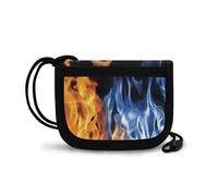 COEQINE Portefeuille bleu pour garçons de 8 à 10 ans avec lanière et fermeture éclair, Rouge Bleu Feu