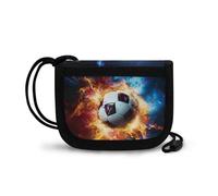 COEQINE Portefeuille de voyage pour garçons de 5 à 7 ans, petit portefeuille à trois volets antivol sous les vêtements pour vélo, Ballon de football 3D