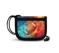 COEQINE Portefeuille de voyage pour garçons de 5 à 7 ans, petit portefeuille à trois volets antivol sous les vêtements pour vélo, Feu coloré de rugby