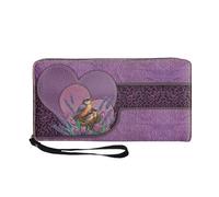 COEQINE Portefeuille en cuir tournesol pour femme - Pochette compacte pour téléphone portable - Pour voyage, Coucou violet, Décontracté
