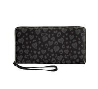 COEQINE Portefeuille fin en cuir PU pour homme avec fermeture éclair, porte-cartes et accessoires de voyage pour papa, anniversaire, jour commémoratif, Imprimé léopard noir., Décontracté