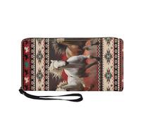 COEQINE Portefeuille fin en cuir PU pour homme avec fermeture éclair, porte-cartes et accessoires de voyage pour papa, anniversaire, jour commémoratif, Wild Wolf., Décontracté