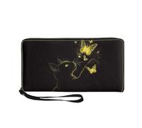 COEQINE Portefeuille fin en cuir PU pour homme avec fermeture éclair, porte-cartes et accessoires de voyage pour papa, anniversaire, jour commémoratif, Vache des Highlands, léopard, tournesol