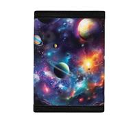 COEQINE Portefeuille imprimé planète ciel étoilé pour enfants garçons, portefeuille fantaisie à trois volets avec poche pour pièces de monnaie pour l'école, les voyages, les anniversaires, les fêtes