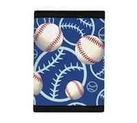 COEQINE Portefeuille léger pour garçons avec poche pour cartes, petits sacs à monnaie à trois volets pour tout-petits, garçons, adolescents, Bleu Baseball Cool