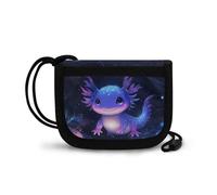 COEQINE Portefeuille pour enfants de 4 à 5 ans avec lanière et fermeture éclair Motif animal mignon, Axolotl violet