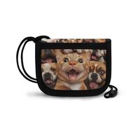 COEQINE Portefeuille pour enfants de 4 à 5 ans avec lanière et fermeture éclair Motif animal mignon, Chiot drôle