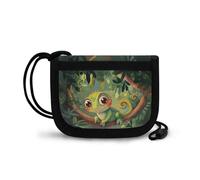 COEQINE Portefeuille pour enfants de 5 à 7 ans, motif dessin animé, vert, 3 volets, pour enfant de 8 à 10 ans, anniversaire, Caméléon de dessin animé