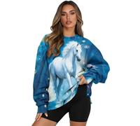 COEQINE Pull à imprimé animal pour femme, chandail de Noël grande taille, chandail à capuche avec poche, taille S à 3XL, Imprimé Vache Vague Camouflage Vert, L