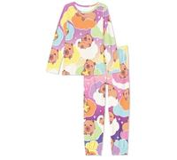 COEQINE Pyjama animal pour femme avec manches longues et pantalon long, tenue de détente, costume de cosutme mignon, taille XS à 6XL, Arc-en-ciel Capybar mignon, 6XL