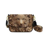 COEQINE Sac à bandoulière avec bandoulière pour femme, sac à main gothique pour maman, grand-mère, sac à main avec bandoulière, taille L, Imprimé loup sculpté
