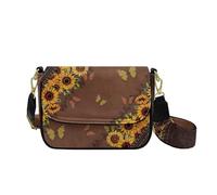 COEQINE Sac à bandoulière avec bandoulière pour femme, sac à main gothique pour maman, grand-mère, sac à main avec bandoulière, taille L, Tournesol Papillon.