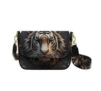 COEQINE Sac à bandoulière avec bandoulière pour femme, sac à main gothique pour maman, grand-mère, sac à main avec bandoulière, taille L, Blanc/tigré