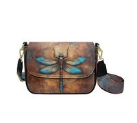 COEQINE Sac à bandoulière avec bandoulière pour femme, sac à main gothique pour maman, grand-mère, sac à main avec bandoulière, taille L, Imprimé libellule sculptée