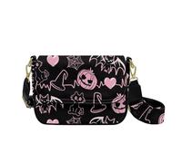 COEQINE Sac à bandoulière imperméable pour femme en cuir avec sangle réglable, Y2k Chauve-souris pour chat Noir