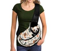 COEQINE Sac à bandoulière pour petit animal de compagnie, imprimé chat amusant, chiot, sac à bandoulière pour femme, marche nocturne, mains libres, vue de face, chat, vélo urbain