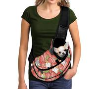 COEQINE Sac à bandoulière pour petit chiot, mignon fraise et chat, sac à main pour femme, sac à main en maille respirante, sac à bandoulière pour animal domestique, sac à dos de voyage mains libres