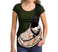 COEQINE Sac à bandoulière respirant de 9 kg pour animal de compagnie, couleur orange, imprimé corgi, verrouillage mains libres, fermeture éclair, sac fourre-tout
