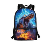COEQINE Sac à dos aztèque pour enfants, sac à dos à bandoulière réglable, sac d'école, sac à dos pour ordinateur portable, 43 x 28 x 13 cm, Cool Crocodile Bleu électrique