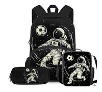COEQINE Sac à dos de balle pour garçons de 8 à 12 ans pour l'école, la maternelle, sac à livres pour enfants de 4 à 6, 6 à 8, 8 à 12 ans, 12 à 14 ans, cadeaux de rentrée scolaire, Astronaute Soccer