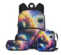 COEQINE Sac à dos de balle pour garçons de 8 à 12 ans pour l'école, la maternelle, sac à livres pour enfants de 4 à 6, 6 à 8, 8 à 12 ans, 12 à 14 ans, cadeaux de rentrée scolaire, Galaxy Planet
