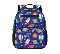 COEQINE Sac à dos de maternelle pour garçons et enfants - Sac d'école préscolaire avec poches latérales en maille - Sac d'école pour petites filles, Cool Planet Space Navy