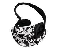 COEQINE Sac à dos de transport pour chien pour femme, mains libres, impression artistique abstraite, motif vache sur le devant, sac à bandoulière léger avec boucles sécurisées, petits chats