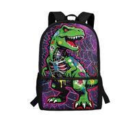 COEQINE Sac à dos d'école noir pour garçons de 7 à 8 à 12 ans, cartable de 1ère année pour l'école primaire, 43,2 x 27,9 x 12,7 cm, Red Dragon Moon