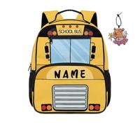 COEQINE Sac à dos d'école pour filles - Sac à dos pour enfants de 5 ans avec porte-bouteille d'eau pour la maternelle, Bus scolaire jaune