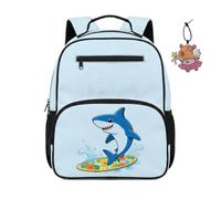 COEQINE Sac à dos d'école pour tout-petits filles sac à main pour garçons bébé garçon sac à langer avec porte-clés, 34,2 cm, Shark Surf