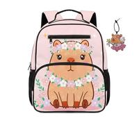 COEQINE Sac à main léger pour fille avec porte-clé pour sac à dos de première année, Capybara Floral
