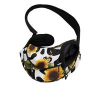 COEQINE Sac de transport mains libres en forme de vache et tournesol rustique pour petits chats