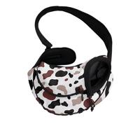 COEQINE Sac de transport mains libres en maille pour chat en forme de vache marron