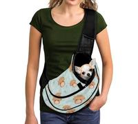 COEQINE Sac de transport pour chiens de taille moyenne pour animaux domestiques pour petits chats en maille respirante sac à main sac à main mains libres sangle réglable, imprimé vache Highland dessin
