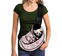 COEQINE Sac de transport pour petits chiens et chats mains libres en maille avec fermeture éclair sur le devant - Nylon robuste - Randonnée en montagne, escalade, vélo, voyage, femme - Imprimé