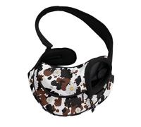 COEQINE Sangle de transport pour chien de petite taille, motif vache, marguerite, mains libres face à l'avant, réglable, convient aux petits chats, promenade à la ferme