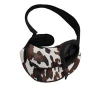 COEQINE Sangle de transport pour petits chiens et chats mains libres Marron camouflage désert Dunes vue de face Sac en maille indispensable pour la randonnée