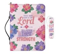 COEQINE She Reads - Étui de la Bible de vérité pour femme - Couverture souple en cuir pour marque-page - Étuis de Bible rose pour femme - Imperméable - Grande taille - Sac à main à fermeture éclair en
